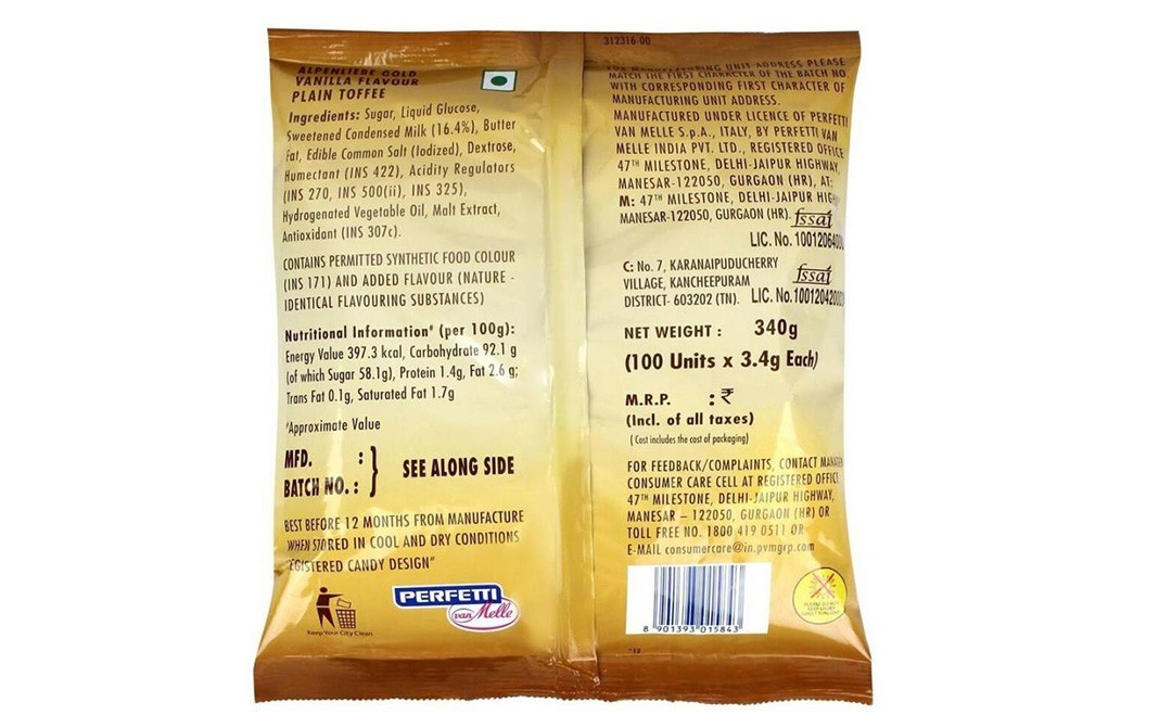 Alpenliebe Gold Bigger & Milkier Rich Milky Caramel Toffee   Pack  100 grams